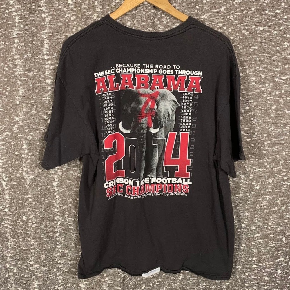 Alabama Crimson Tide 2014 SEC Champions Football T-Shirt Mens XL Black Cotton